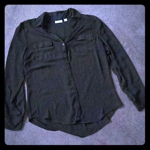 New York and company long sleeve button up blouse